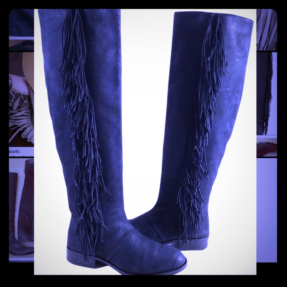 Sam Edelman fringe above the knee boots